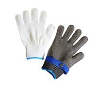 QUXVUIS Gants de sécurité de niveau 5 à l'épreuve des rayures en fil maille d'acier inoxydable réglable Plus mitaines travail en anneau acier PE