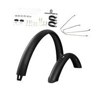 QUXVUIS Garde-Boue de VTT à Couverture intégrale avec matériel de Montage, Garde-Boue de vélo de Route 29 Pouces, Renfort Noir, Bracelet argenté, 29 Pouces
