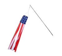 QUXVUIS Girouette drapeau américain, manche à air, décoration suspendue pour jardin, patriotisme, 15 x 150 cm