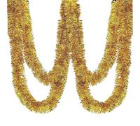 QUXVUIS Guirlande de Noël, pointes givrées torsadées argentées avec ornements suspendus, texture et parfaite pour la décoration de Noël, Doré