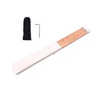 QUXVUIS Guitare folk avec manche flexible pour une pratique des accords facilitée et transportable. Cet outil d'entraînement Pour aux accords est petit et, Blanc 6 frettes