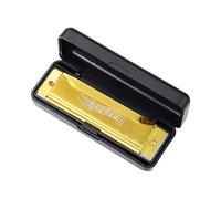 QUXVUIS Harmonica 10 trous pour enfants - Instrument de musique - Découvrir le plaisir de jouer avec les sons - Jouet amusant pour jeunes musiciens -, Or, 104 x 28 x 19 mm
