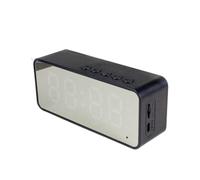 QUXVUIS Haut-Parleur Bluetooth Portable sans Fil Miroir Horloge Multi Modes Forte Puissance Explosive Accessoire Électrique Extérieur Maison, Noir