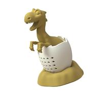QUXVUIS Infuseur à thé Silicone dinosaure forme passoire filtre jaune vert diffuseur passoires réutilisables maille pince tasse bouche