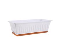 QUXVUIS Jardinière robuste pour légumes, idéale pour les bureaux, l'intérieur et l'extérieur. Boîte rectangulaire en plastique pour cultiver facilement des légumes verts, Blanc, 50 x 19 x 16 cm