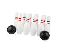 QUXVUIS Jeu de Bowling pour Enfants, Comprenant quilles et Boules, idéal pour Les activités de Plein air et Les Jeux de Coordination œil-Main. Mini-Jeu de, Blanc Noir, 25 cm