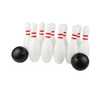 QUXVUIS Jeu de Bowling pour Enfants, kit de Bowling écologique avec quilles et Boules, Mini-Jeu pour Les événements Sportifs en Famille, intérieur et extérieur, Blanc Noir, 25 cm