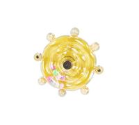 QUXVUIS Jouet pour Cage, Roue Interactive pour perruches, perroquets, inséparables, calopsittes et pinsons : Un Divertissement Stimulant Qui Encourage l'activité Physique, Jaune