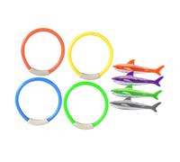 QUXVUIS Jouets de Piscine vibrants pour Enfants, Ensemble d'anneaux sous-Marins, amélioration des compétences et Plaisir d'été Entre Amis. Le Paquet d'anneaux de plongée