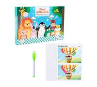 QUXVUIS Jouets éducatifs Cartes de différence Amusantes pour Enfants Jeu de Recherche et différences Unique Engagez Les Enfants avec des compétences cognitives Jouet d'entraînement à la Concentration
