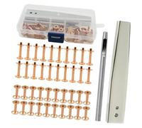 QUXVUIS Kit de rivets tubulaires pour la fabrication de cuir, avec outil d'installation. Assure une fixation solide et des finitions plates. Rivets à double tête pour la fabrication clous métalliques.