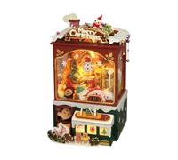 QUXVUIS Kit de Serre-Livres de Noël à Faire soi-même : Serre-Livres 3D en Bois, Puzzle Original en Forme Machine à Pince, idéal pour créer Une Ambiance chaleureuse et conviviale Pendant Les fêtes.