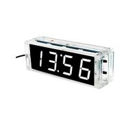 QUXVUIS Kit d'horloge numérique, bricolage, apprentissage électronique, pratique, alarme, affichage de la température, affichage de la semaine, Pour micro-ordinateur à puce unique 51, Anglais blanc