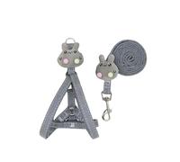 QUXVUIS Laisses harnais sangles de remorquage chien réglable Animal corde conduit mignon intéressant poitrine laisse ensemble Corgi Teddy câble, Gris, S