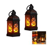 QUXVUIS Lanterne décorative 2 pièces pour intérieur et extérieur, lanternes Pour aux chandelles scintillantes de Style européen, taille intérieure décorative, noir * 2 pièces