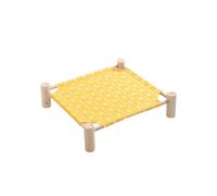 QUXVUIS Le Bois Naturel et Le Tissu Respirant Font Que Notre hamac en Bois pour Chat se démarque Peut être utilisé à l'intérieur et à l'extérieur, Carré Jaune, trompette53*48 * 13