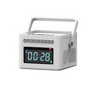 QUXVUIS Lecteur CD avec Bluetooth et Deux Haut-parleurs, Cartes TF, Modes clé USB, télécommande, Radio FM, AUXS, Bluetooth bidirectionnel, Blanc, Pas de Fonction de Bande