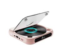QUXVUIS Lecteur CD Rechargeable léger doté d'une Technologie avancée et d'un écran LCD Haute Performance pour la Pratique des Langues. Portable et très, Rose, 135 x 135 x 25 mm