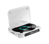 QUXVUIS Lecteur CD Rechargeable léger doté d'une Technologie avancée et d'un écran LCD Haute Performance pour la Pratique des Langues. Portable et très, Blanc, 135 x 135 x 25 mm