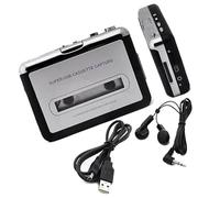 QUXVUIS Lecteur de Cassette USB portatif léger Professionnel Lecteur MP3 de Cassette Rechargeable enregistreur Portable