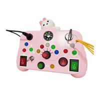 QUXVUIS Les Jouets avec Interrupteur d'éclairage LED développent la Coordination et Les compétences sensorielles Jouets ABS avec interrupteurs de lumière LED sont des occupés , Rose
