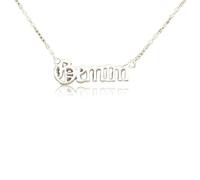 QUXVUIS Lettre classique thème amitié collier bricolage Unique avec carte d'affichage bijoux chaîne pendentif à breloque pour amoureux Festival cadeaux, Argent Gémeaux