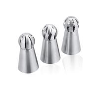 QUXVUIS Lot de 3 buses de glaçage Ornement fête Embout tuyauterie en acier inoxydable Crème lisse Beurre Lave-vaisselle Embouts gâteau