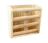 QUXVUIS Mangeoire à foin pour cobayes, support d'alimentation en bois travaillé, soin des lapins, encourageant l'alimentation interactive. La mangeoire à foin pour cobayes est finement polie pour une