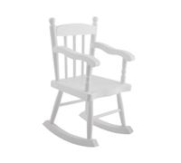 QUXVUIS Mini Fauteuil à Bascule Fait Main, à l'échelle 1/6. Ce Fauteuil Bascule embellit n'importe Quelle pièce. À l'échelle 1/6, il constitue Un ajout, Blanc, 12 x 10 x 19.7 cm