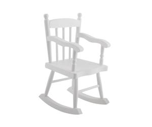 QUXVUIS Mini Fauteuil à Bascule Fait Main, à l'échelle 1/6. Ce Fauteuil Bascule embellit n'importe Quelle pièce. À l'échelle 1/6, il constitue Un ajout, Blanc, 12 x 10 x 19.7 cm