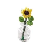 QUXVUIS Mini Pot de Fleurs, Vase Artificiel, Ornement, Vase en Verre avec Fleurs, Maison de poupée, bonsaï, Ravissante Composition Florale, décoration Jardin, étagère, Chambre, fête, Mariage