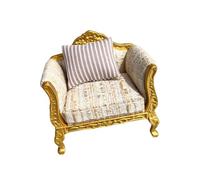 QUXVUIS Mobilier Miniature pour Maison de poupée à l'échelle 1/12 : Un canapé Attrayant pour Ajouter du Charme à la Chambre au Balcon de Votre Maison poupée. Modèle , Or , Canapé Simple