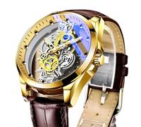 QUXVUIS Montre-Bracelet à Quartz élégante pour Hommes, Montres-Bracelets à Quartz durables et résistantes l'eau en métal Nouvelles Montres pour Hommes Montres pour, Ceinture Marron