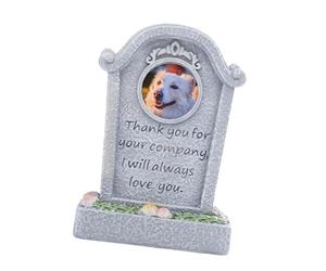QUXVUIS Monument commémoratif pour Animaux de Compagnie, stèle funéraire en résine pour Chat, pour Porche extérieur, en Forme de cœur d'ange, Gris, Accompagner