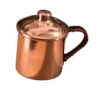 QUXVUIS Mug en cuivre épais, fabriqué artisanalement avec soin. Idéal pour le bureau et la maison, il permet de savourer une variété de boissons. Tasse doseuse à café avec anse.