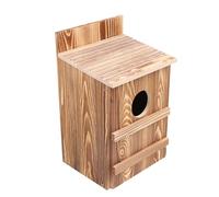 QUXVUIS Nid de hibou d'extérieur en bois épais avec une texture claire et une couleur uniforme, adapté à toutes les espèces d'oiseaux. Nichoir en bois