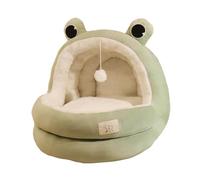 QUXVUIS Nid Douillet et Confortable pour Chatons, avec Balle intégrée. Ce nid Douillet en Velours de qualité supérieure est doté d'un Fond antidérapant et imperméable, Vert, M.