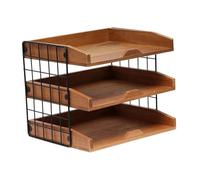 QUXVUIS Organiseur de Bureau élégant en Bois, Plateau à courrier, Range-Documents, Organiseur de Bureau pour efficacement Le courrier et Les Documents, étagère tri Papier à 3 Niveaux