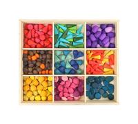 QUXVUIS Outils et éléments sensoriels en Bois pour bac sensoriel, Stimulant la créativité des Enfants. Matériaux de Jeu Libres, Lisses, légers et
