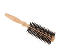 QUXVUIS Peigne à cheveux rond, brosse à cheveux ondulée pour un usage quotidien, manche en bois naturel souple et dents arrondies.