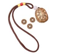 QUXVUIS Pendentif en forme de carapace de tortue, en laiton, figurine décorative pour le bureau et la maison, petit ornement pour la décoration de chambre, Pendentif et corde, 3 x 2.3 x 1.7 cm