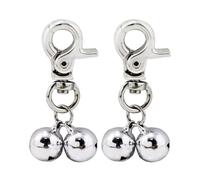 QUXVUIS Pendentif Triple cloche pour chiens, son clair et croustillant, large Application, collier de chien en cuivre, breloque Jingle cloches, 2 paquets/lot, Argent