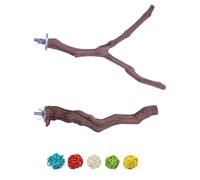 QUXVUIS Perchoir à Oiseaux en Bois de Couleur vibrante 7X, Attrape-Attention, écologique et sûr, bâton sur Pied pour Perroquet, Crochet en Alliage