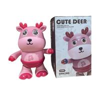 QUXVUIS Personnages de Dessins animés Mignons, Jouets d'apprentissage interactifs pour bébés, Jouets d'activité sensorielle ABS, éducatifs d'apprentissage, Cerf Brun