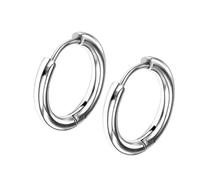QUXVUIS Petites boucles d'oreilles en argent Design Unique brillant à la mode Cartilage cerceaux nez lèvre anneaux cadeaux bijoux accessoires, acier, 2.5 * 10mm
