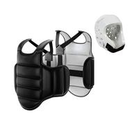 QUXVUIS Plastron de karaté avec pour Casque intégrée, léger Noir et Blanc M