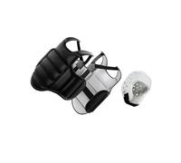 QUXVUIS Plastron de karaté avec pour Casque intégrée, Noir et Blanc XL