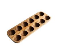 QUXVUIS Plateau de stockage d'œufs Durable, bord rond en bois Non toxique, fentes multiples, large Application, boîte de stockage d'œufs, plateau en bois, type 2