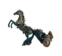 QUXVUIS Porte-bouteille de vin figurine animale repose-bouteille statuette pour la décoration de comptoir bar chariot à tirer en forme cheval doré, Chariot à tirer pour chevaux Bleu, 44 x 14 x 22 m