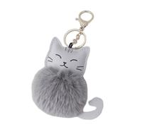QUXVUIS Porte-clés Doux au Toucher, Portable et Adorable, Meilleurs Cadeaux, en Cuir, Chat, adapté à de Nombreuses Occasions, Gris